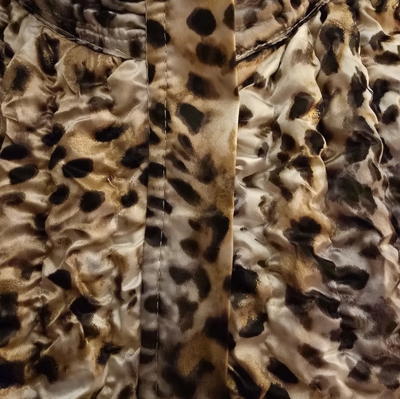 RUBY RD Crinkle Quilted Zip-Up Lightweight Jacket Size XL Black/Tan Animal Print - Picture 2 of 9